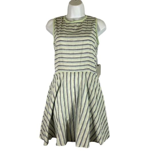 New DV By Dolce Vita Medium Dress Fit N Flare Striped Sleeveless‎ Cutout Back - Picture 1 of 10